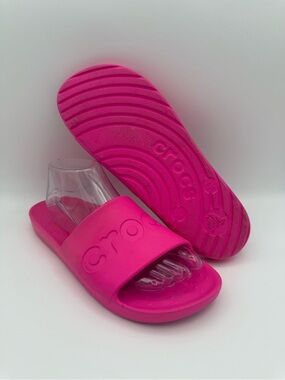UNISEX Crocs Vibrant Pink Crush Slip-On Slide Sandals Size 8 Men's 10 Women's